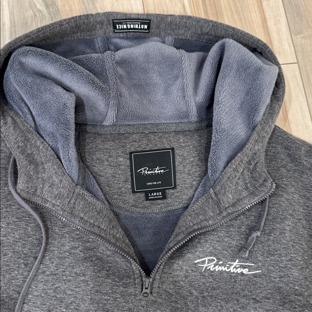 Men’s Primitive Charcoal Hoodie with Embroidered Logo | Large - Picture 2 of 5
